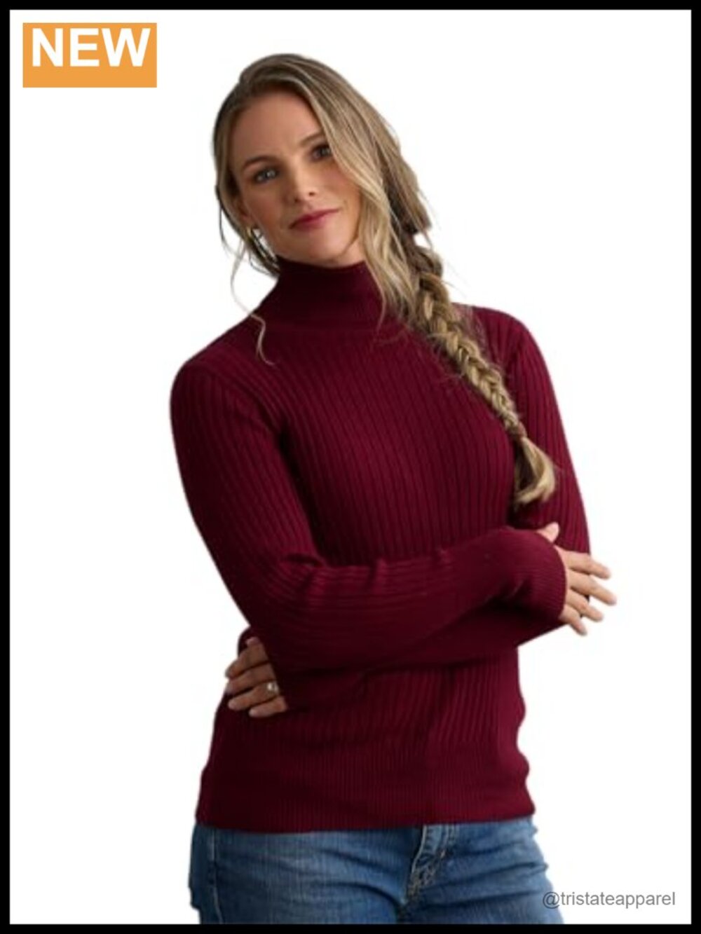 Organic Cotton Ribbed Turtleneck Sweater - Fair Trade
